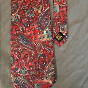 Vintage Mallory and church and Paisley Red and Blue Men's Tie